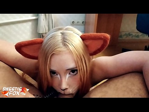 ❤️ Kitsune llyncu dick a cum yn ei cheg ❤❌ Rhyw super wrthon ni ☑